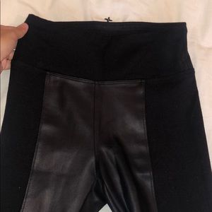 EXPRESS LEATHER AND COTTON BLACK LEGGINGS